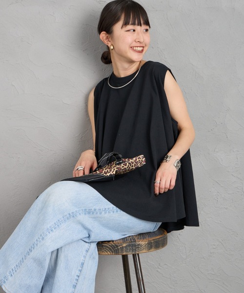ORCIVAL（オーシバル）の「[ORCIVAL/オーシバル] ノースリーブデザイン Tシャツ（Tシャツ/カットソー・レディース・ブラック/ホワイト・1）」の15枚目の写真