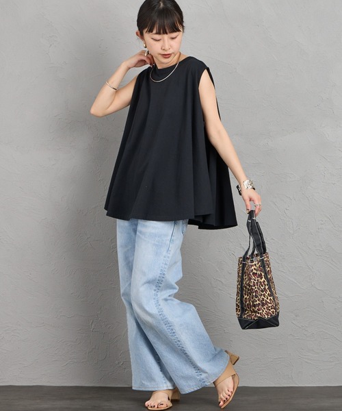 ORCIVAL（オーシバル）の「[ORCIVAL/オーシバル] ノースリーブデザイン Tシャツ（Tシャツ/カットソー・レディース・ブラック/ホワイト・1）」の19枚目の写真
