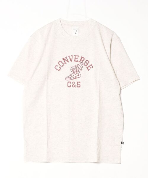 CONVERSE（コンバース）の「コンバース  CS WING SHOE TEE M 半袖Tシャツ（Tシャツ/カットソー・メンズ・チャコールグレー/アイボリー・M/L/LL）」の5枚目の写真