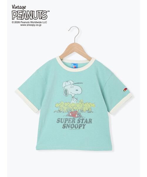 Samansa Mos2 Lagom(サマンサモスモスラーゴム)の「【FRUIT OF THE LOOM】PEANUTS プリントリンガーT(Tシャツ/カットソー・キッズ・オフホワイト/サックスブルー・130/95/120/110/100)」の2枚目の写真