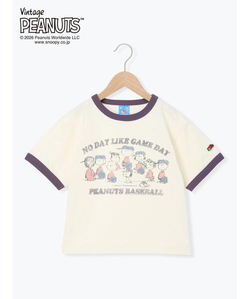 Samansa Mos2 Lagom(サマンサモスモスラーゴム)の「【FRUIT OF THE LOOM】PEANUTS プリントリンガーT(Tシャツ/カットソー・キッズ・オフホワイト/サックスブルー・130/95/120/110/100)」の9枚目の写真