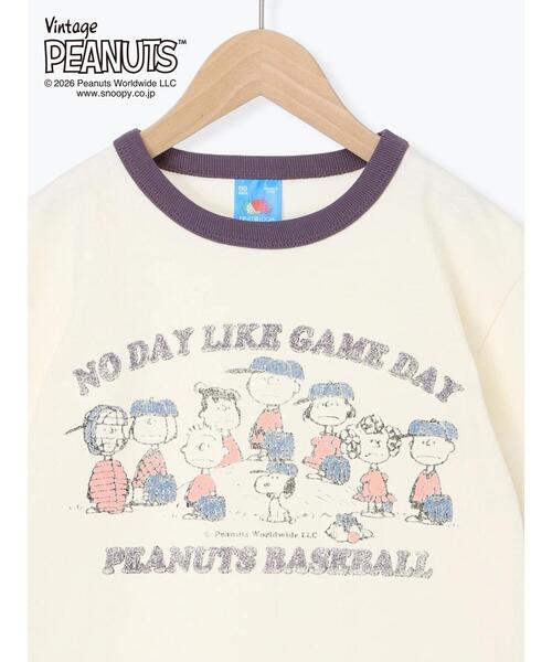 Samansa Mos2 Lagom(サマンサモスモスラーゴム)の「【FRUIT OF THE LOOM】PEANUTS プリントリンガーT(Tシャツ/カットソー・キッズ・オフホワイト/サックスブルー・130/95/120/110/100)」の7枚目の写真