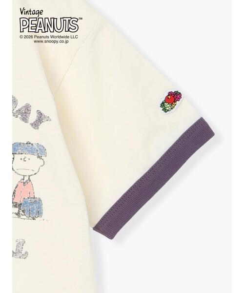 Samansa Mos2 Lagom(サマンサモスモスラーゴム)の「【FRUIT OF THE LOOM】PEANUTS プリントリンガーT(Tシャツ/カットソー・キッズ・オフホワイト/サックスブルー・130/95/120/110/100)」の6枚目の写真