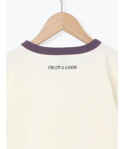 Samansa Mos2 Lagom(サマンサモスモスラーゴム)の「【FRUIT OF THE LOOM】PEANUTS プリントリンガーT(Tシャツ/カットソー・キッズ・オフホワイト/サックスブルー・130/95/120/110/100)」の4枚目の写真