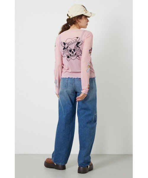 RODEO CROWNS WIDE BOWL(ロデオクラウンズワイドボウル)の「(Ed Hardy)シアーロングスリーブ Tシャツ(Tシャツ/カットソー・レディース・オフホワイト/カモフラージュ/ブラック/ライトピンク・FREE)」の20枚目の写真