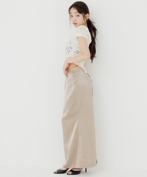 SENEE(セニー)の「lace bodysuit tops(レースボディスーツトップス)(Tシャツ/カットソー・レディース・ブラック/アイボリー・FREE)」の5枚目の写真