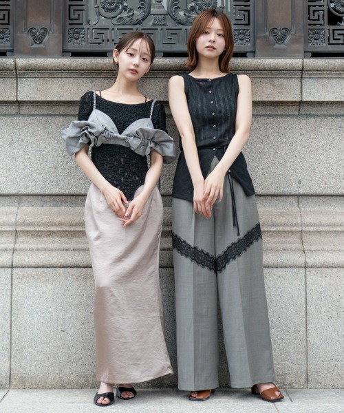 SENEE(セニー)の「lace bodysuit tops(レースボディスーツトップス)(Tシャツ/カットソー・レディース・ブラック/アイボリー・FREE)」の13枚目の写真