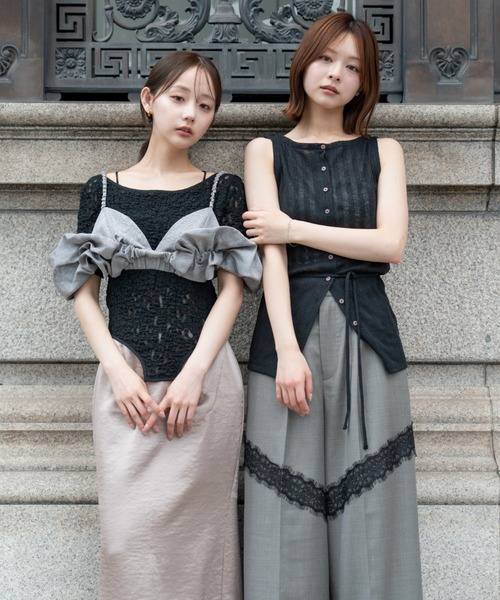 SENEE(セニー)の「lace bodysuit tops(レースボディスーツトップス)(Tシャツ/カットソー・レディース・ブラック/アイボリー・FREE)」の14枚目の写真