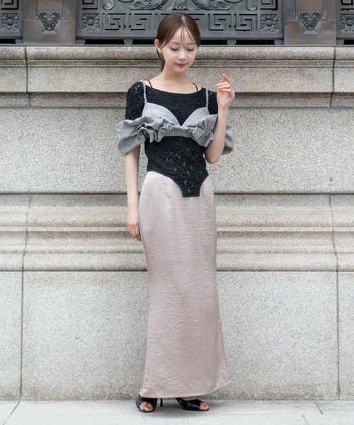 SENEE(セニー)の「lace bodysuit tops(レースボディスーツトップス)(Tシャツ/カットソー・レディース・ブラック/アイボリー・FREE)」の11枚目の写真