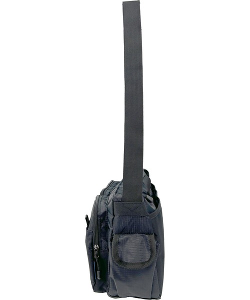 POLOCHAMPS(ポロチャンプス)の「POLOCHAMPS/ポロチャンプス 多機能 横型ショルダーバッグ/B5サイズ対応/リップストップ(ショルダーバッグ・メンズ・ブラック/グレー・FREE)」の5枚目の写真