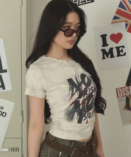 dispark（ディスパーク）の「DISPARK/スタッズネックワンショルダーT（Tシャツ/カットソー・レディース・アイボリー/チャコール・FREE）」の9枚目の写真