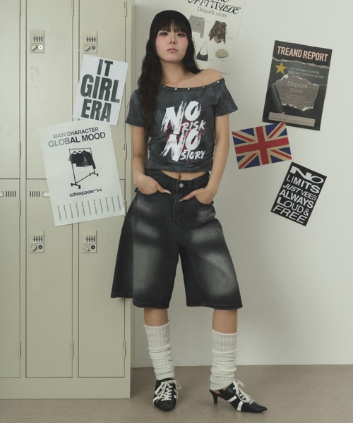 dispark（ディスパーク）の「DISPARK/スタッズネックワンショルダーT（Tシャツ/カットソー・レディース・アイボリー/チャコール・FREE）」の14枚目の写真