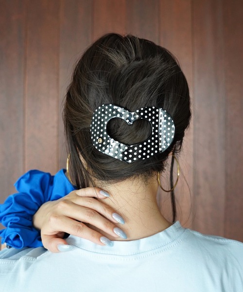 SANSeLF(サンセルフ)の「【SANSeLF】ハートニュアンスヘアクリップ saa26s054(バレッタ/ヘアクリップ・レディース・マルチ/ブラック・FREE)」の5枚目の写真