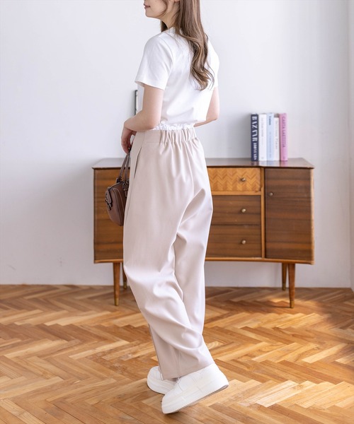 CLEAR BASIC（クリアベーシック）の「【4色展開】ビジューロゴTシャツ［骨格ストレート／きれいめ／シンプル／大人カジュアル／フェミニン］（Tシャツ/カットソー・レディース・サックスブルー/グレー/オフホワイト/ブラック・F）」の11枚目の写真