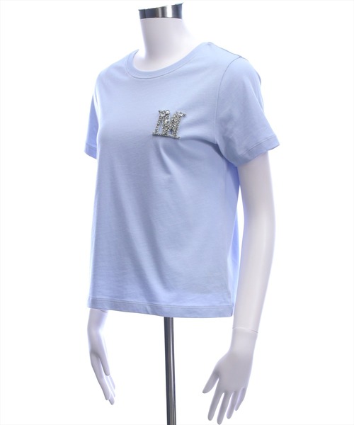 CLEAR BASIC（クリアベーシック）の「【4色展開】ビジューロゴTシャツ［骨格ストレート／きれいめ／シンプル／大人カジュアル／フェミニン］（Tシャツ/カットソー・レディース・サックスブルー/グレー/オフホワイト/ブラック・F）」の20枚目の写真