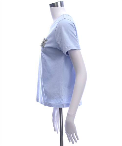 CLEAR BASIC（クリアベーシック）の「【4色展開】ビジューロゴTシャツ［骨格ストレート／きれいめ／シンプル／大人カジュアル／フェミニン］（Tシャツ/カットソー・レディース・サックスブルー/グレー/オフホワイト/ブラック・F）」の21枚目の写真