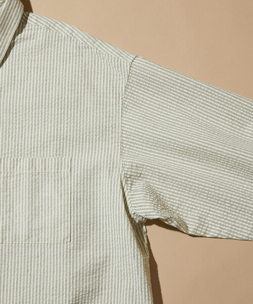 FREAK'S STORE（フリークスストア）の「FREAK'S STORE for BEACH & FES シアサッカー スピンドル レギュラーカラー ロングスリーブシャツ（シャツ/ブラウス・メンズ・ホワイト/ブルー/ブラウン・MEDIUM/LARGE）」の9枚目の写真