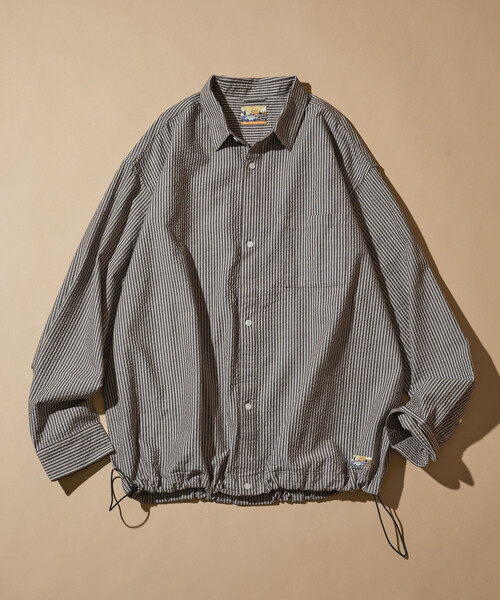 FREAK'S STORE（フリークスストア）の「FREAK'S STORE for BEACH & FES シアサッカー スピンドル レギュラーカラー ロングスリーブシャツ（シャツ/ブラウス・メンズ・ホワイト/ブルー/ブラウン・MEDIUM/LARGE）」の17枚目の写真