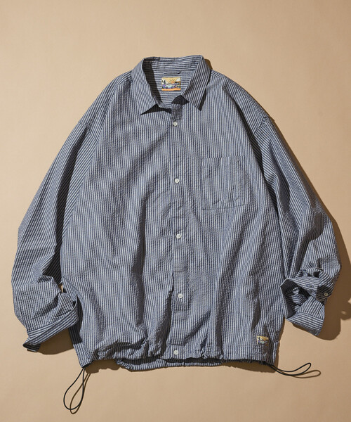 FREAK'S STORE（フリークスストア）の「FREAK'S STORE for BEACH & FES シアサッカー スピンドル レギュラーカラー ロングスリーブシャツ（シャツ/ブラウス・メンズ・ホワイト/ブルー/ブラウン・MEDIUM/LARGE）」の19枚目の写真