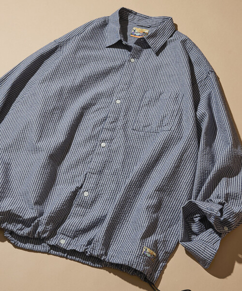 FREAK'S STORE（フリークスストア）の「FREAK'S STORE for BEACH & FES シアサッカー スピンドル レギュラーカラー ロングスリーブシャツ（シャツ/ブラウス・メンズ・ホワイト/ブルー/ブラウン・MEDIUM/LARGE）」の20枚目の写真