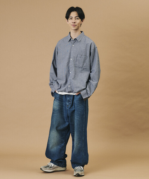 FREAK'S STORE（フリークスストア）の「FREAK'S STORE for BEACH & FES シアサッカー スピンドル レギュラーカラー ロングスリーブシャツ（シャツ/ブラウス・メンズ・ホワイト/ブルー/ブラウン・MEDIUM/LARGE）」の22枚目の写真