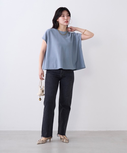 MICA&DEAL(マイカ&ディール)の「フレアショートニットプルオーバー(ニット/セーター・レディース・グレイッシュベージュ/ネイビー/ブラウン/サックスブルー・FREE)」の18枚目の写真