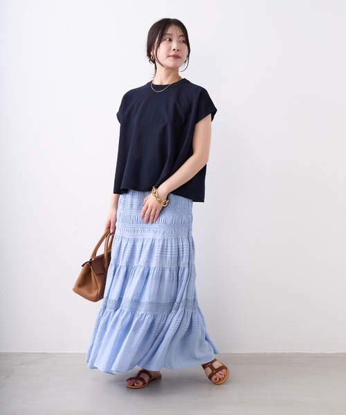 MICA&DEAL(マイカ&ディール)の「フレアショートニットプルオーバー(ニット/セーター・レディース・グレイッシュベージュ/ネイビー/ブラウン/サックスブルー・FREE)」の12枚目の写真