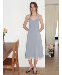 Slip Layered Hem Dress, Sky Blue