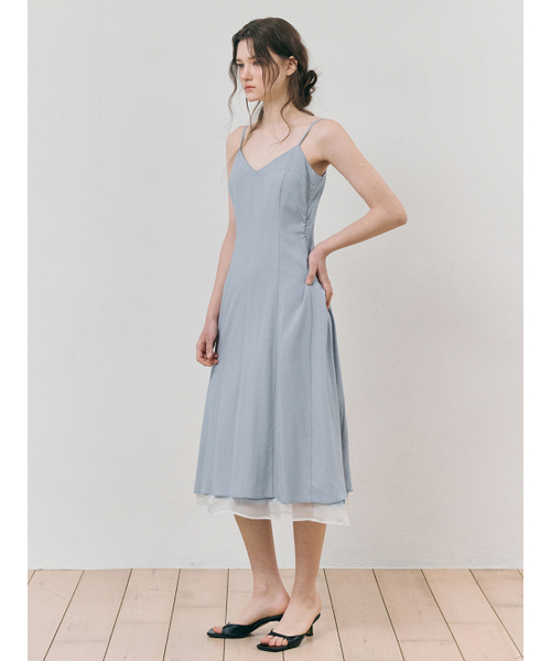 ETMON（エトモン）の「Slip Layered Hem Dress, Sky Blue（ワンピース・レディース・その他・MEDIUM/SMALL）」の5枚目の写真
