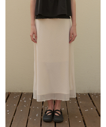 Rousseau dot skirt (cream)