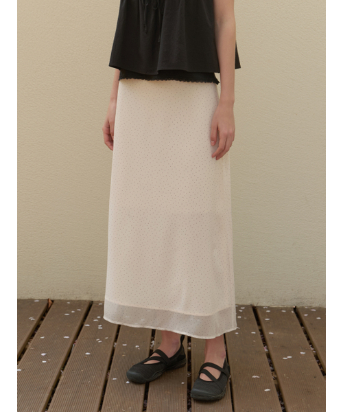 RE_L(リエル)の「Rousseau dot skirt (cream)(スカート・レディース・その他・SMALL/MEDIUM)」の2枚目の写真