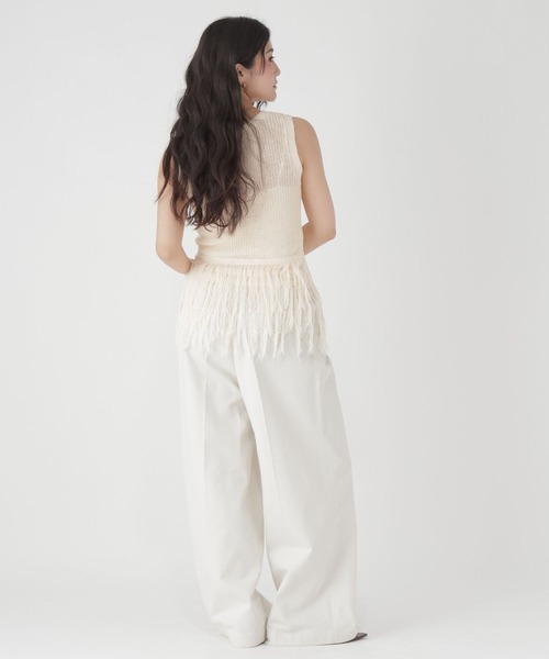GLOBAL WORK(グローバルワーク)の「フリンジニットベスト/684044(ベスト・レディース・オフホワイト・LARGE/MEDIUM)」の6枚目の写真