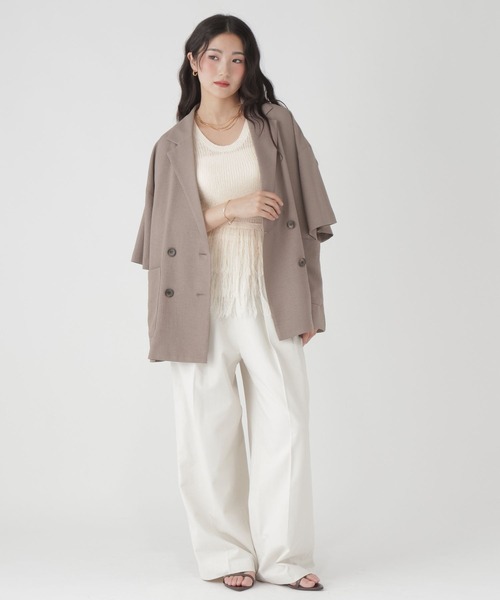 GLOBAL WORK(グローバルワーク)の「フリンジニットベスト/684044(ベスト・レディース・オフホワイト・LARGE/MEDIUM)」の7枚目の写真