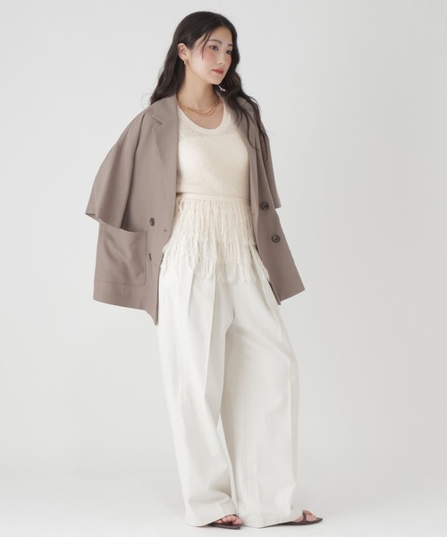 GLOBAL WORK(グローバルワーク)の「フリンジニットベスト/684044(ベスト・レディース・オフホワイト・LARGE/MEDIUM)」の8枚目の写真
