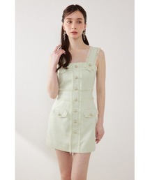 フリルカラーニットカーディガンセットワンピース 春服（シャツ