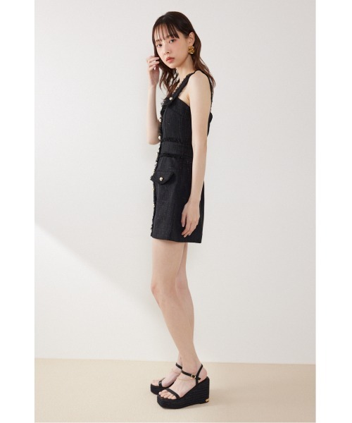 rienda(リエンダ)の「ツイードゴールドボタンミニワンピース 夏服(ワンピース・レディース・ホワイト/ライトグリーン/ブラック・MEDIUM/SMALL)」の21枚目の写真