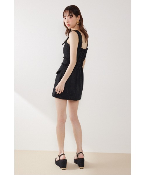 rienda(リエンダ)の「ツイードゴールドボタンミニワンピース 夏服(ワンピース・レディース・ホワイト/ライトグリーン/ブラック・MEDIUM/SMALL)」の10枚目の写真