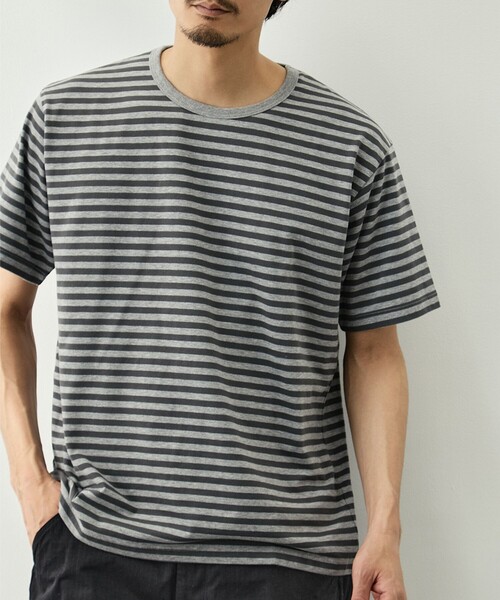 nanamica（ナナミカ）の「【nanamica/ナナミカ】COOLMAX Stripe Jersey Tee（Tシャツ/カットソー・メンズ・ブラック/グレー・S/M）」の3枚目の写真
