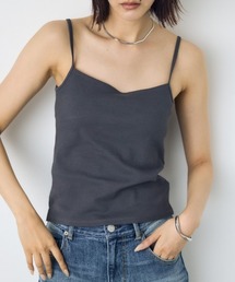 カップ付きキャミソール パット付き 1枚で着れる◎ 夏服 春服 リブ インナー使い◎