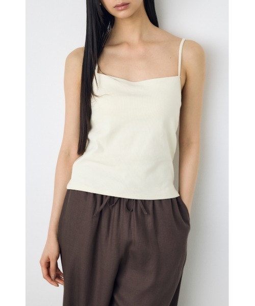 AZUL by moussy(アズールバイマウジー)の「カップ付リブキャミソール パット付き 1枚で着れる◎ 夏服 春服(キャミソール・レディース・アイボリー/ライトブラック/ライトブルー・SMALL/MEDIUM)」の5枚目の写真
