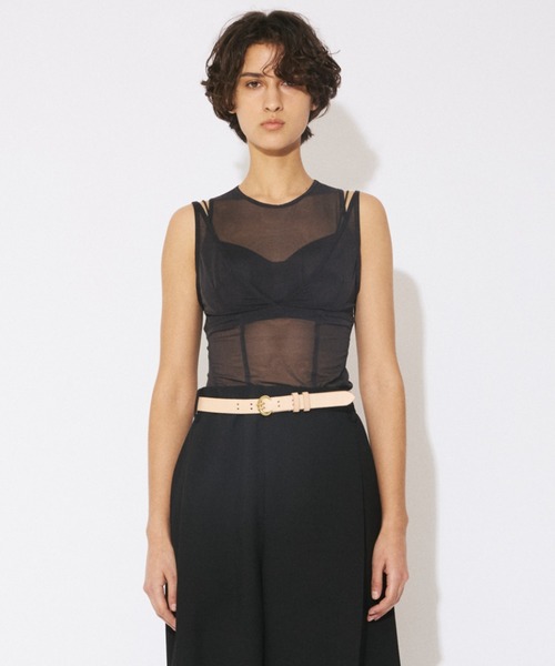 beautiful people（ビューティフルピープル）の「our wacoal cup in tank top（タンクトップ・レディース・ブラック・MEDIUM/SMALL）」の4枚目の写真