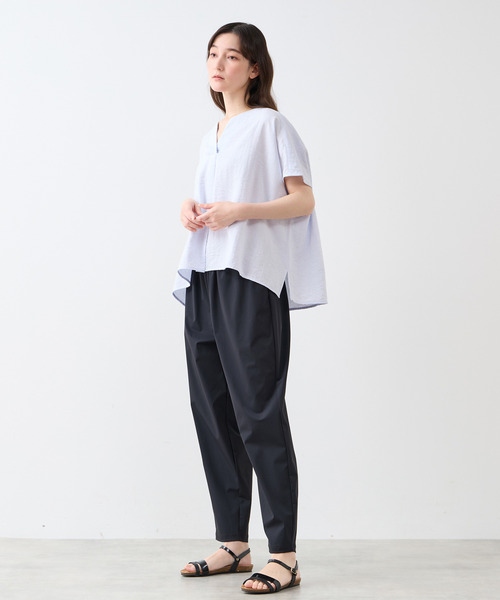 LOGEMENT DE CLAIRE(ロジュモンドクレール)の「キーネックブラウス(シャツ/ブラウス・レディース・グレー/オフホワイト/サックスブルー・FREE)」の10枚目の写真