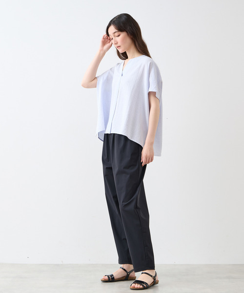 LOGEMENT DE CLAIRE(ロジュモンドクレール)の「キーネックブラウス(シャツ/ブラウス・レディース・グレー/オフホワイト/サックスブルー・FREE)」の11枚目の写真
