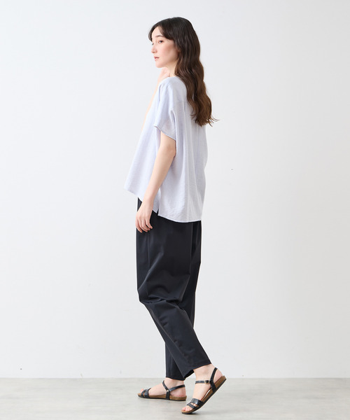 LOGEMENT DE CLAIRE(ロジュモンドクレール)の「キーネックブラウス(シャツ/ブラウス・レディース・グレー/オフホワイト/サックスブルー・FREE)」の12枚目の写真