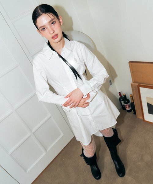 FANCY CLUB（ファンシークラブ）の「[NF]アイレットポイントシャツワンピース(WHT)_FZD291（ワンピース・レディース・その他・ONE SIZE）」の3枚目の写真