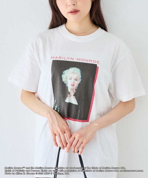 GOOD ROCK SPEED(グッドロックスピード)の「【GOOD ROCK SPEED】マリリン・モンロー|Marilyn Monroe/フォトプリントTシャツ(Tシャツ/カットソー・レディース・ホワイト/オフホワイト・F)」の2枚目の写真