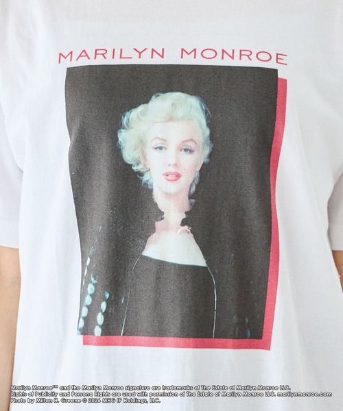 GOOD ROCK SPEED(グッドロックスピード)の「【GOOD ROCK SPEED】マリリン・モンロー|Marilyn Monroe/フォトプリントTシャツ(Tシャツ/カットソー・レディース・ホワイト/オフホワイト・F)」の3枚目の写真