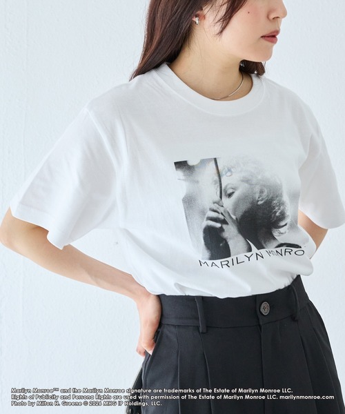 GOOD ROCK SPEED(グッドロックスピード)の「【GOOD ROCK SPEED】マリリン・モンロー|Marilyn Monroe/フォトプリントTシャツ(Tシャツ/カットソー・レディース・ホワイト/オフホワイト・F)」の4枚目の写真