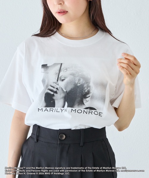 GOOD ROCK SPEED(グッドロックスピード)の「【GOOD ROCK SPEED】マリリン・モンロー|Marilyn Monroe/フォトプリントTシャツ(Tシャツ/カットソー・レディース・ホワイト/オフホワイト・F)」の5枚目の写真