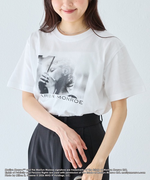 GOOD ROCK SPEED(グッドロックスピード)の「【GOOD ROCK SPEED】マリリン・モンロー|Marilyn Monroe/フォトプリントTシャツ(Tシャツ/カットソー・レディース・ホワイト/オフホワイト・F)」の7枚目の写真